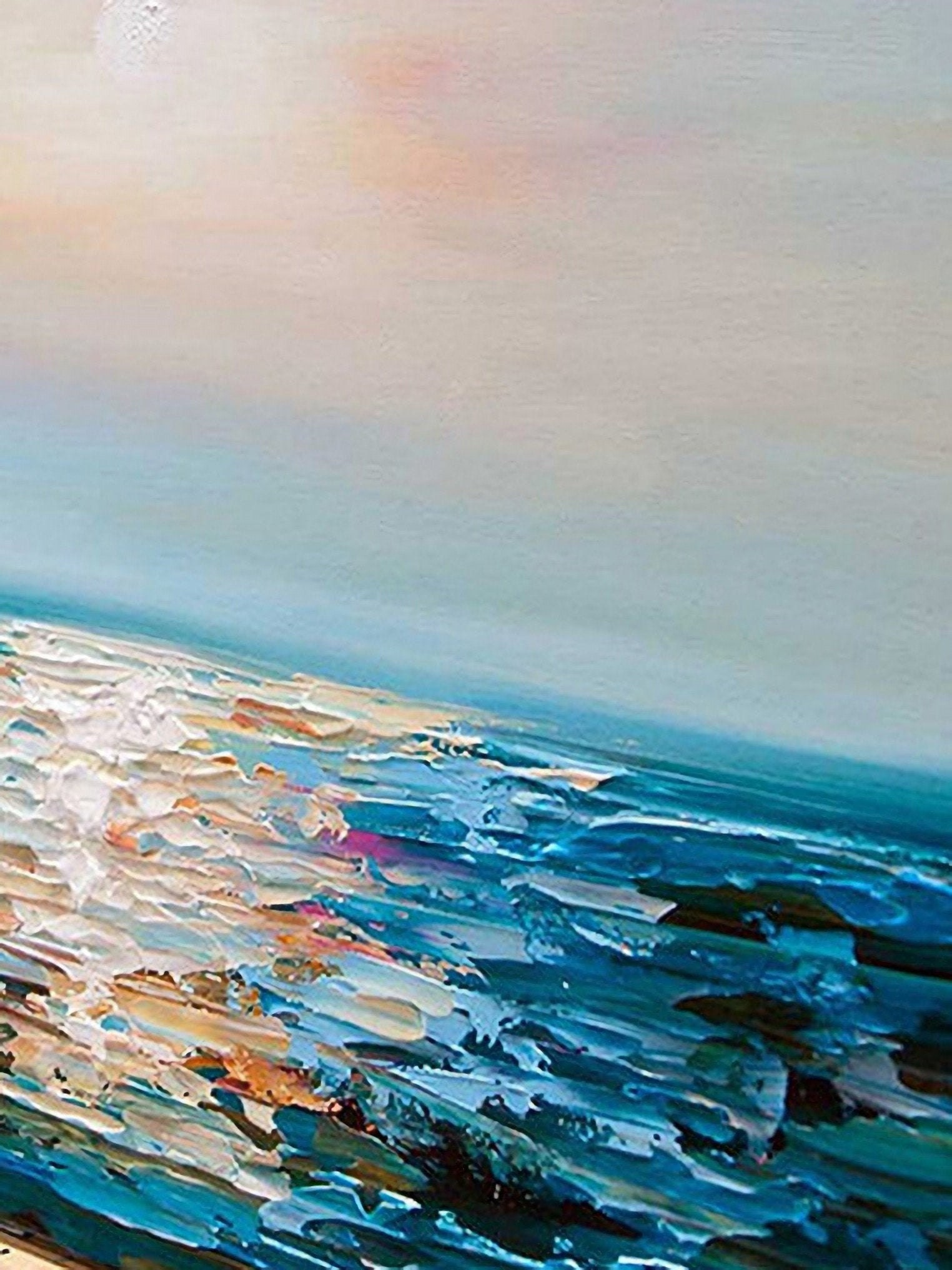 Sunrise Oil Painting On Canvas Original Seascape Abstract Etsy