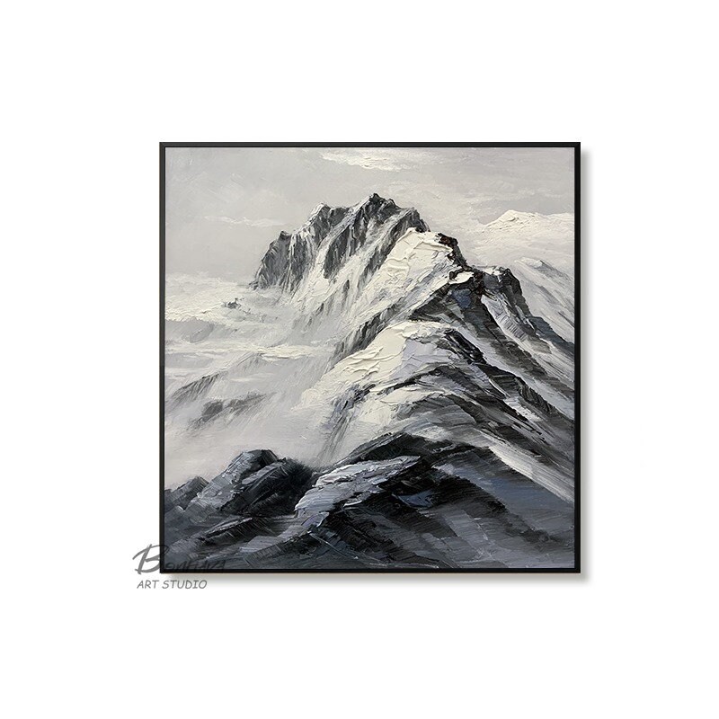 Abstract Mountain Wall Art Mountain Oil Painting Canvas Art Etsy