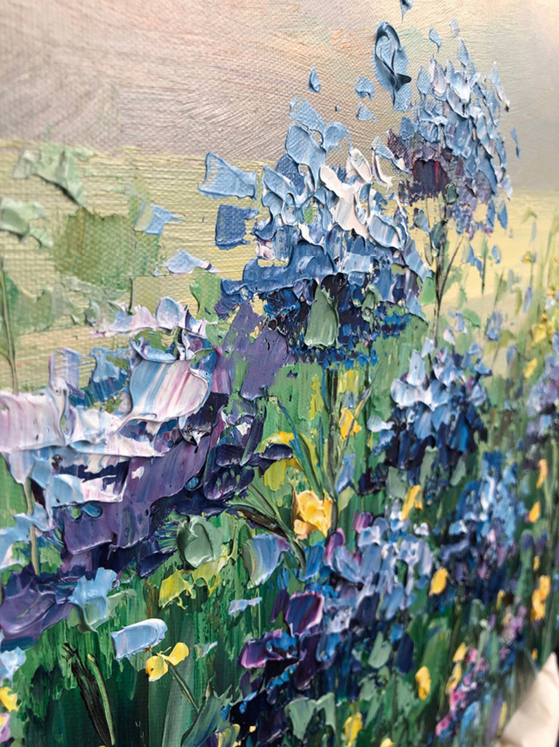 Original Abstract Floral Painting Violet Flower Oil Painting Etsy