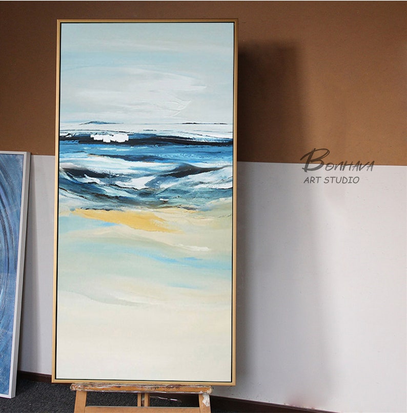 Large Blue Ocean Wall Art Original Abstract Seascape Sea Etsy