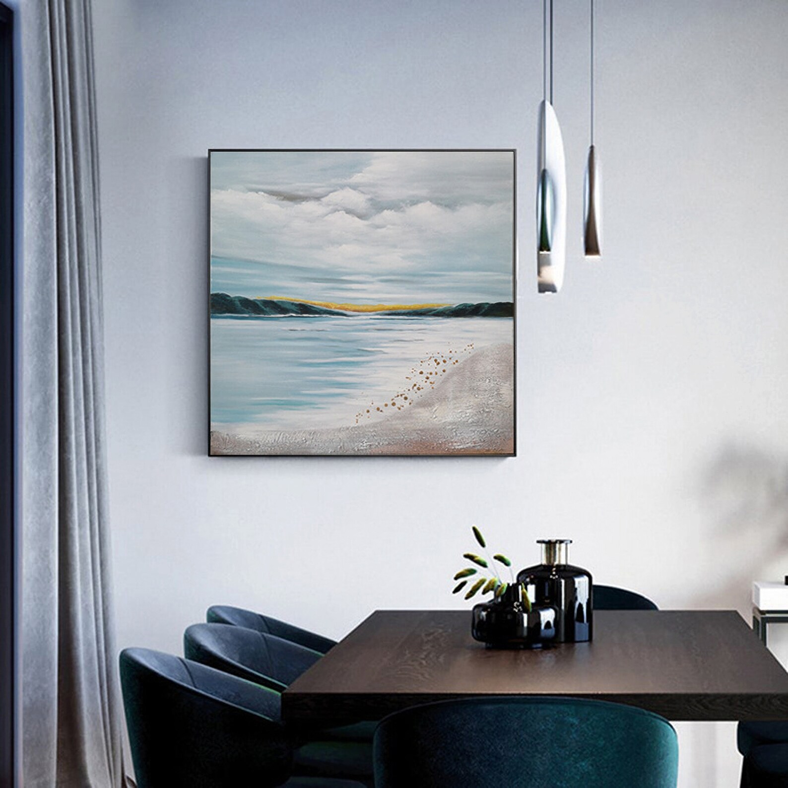 Ocean Wall Art Abstract Beach Painting Coastal Wall Decor Etsy