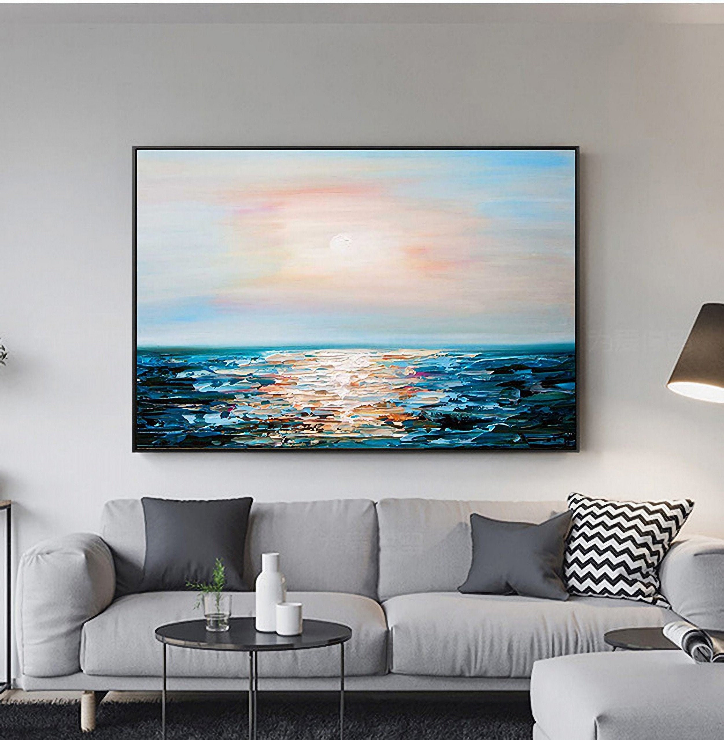 Sunrise Oil Painting on Canvas Original Seascape Abstract - Etsy