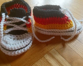 BABY,Infant,German Flag colors handmade Booties Shoes.Made in Germany Socks