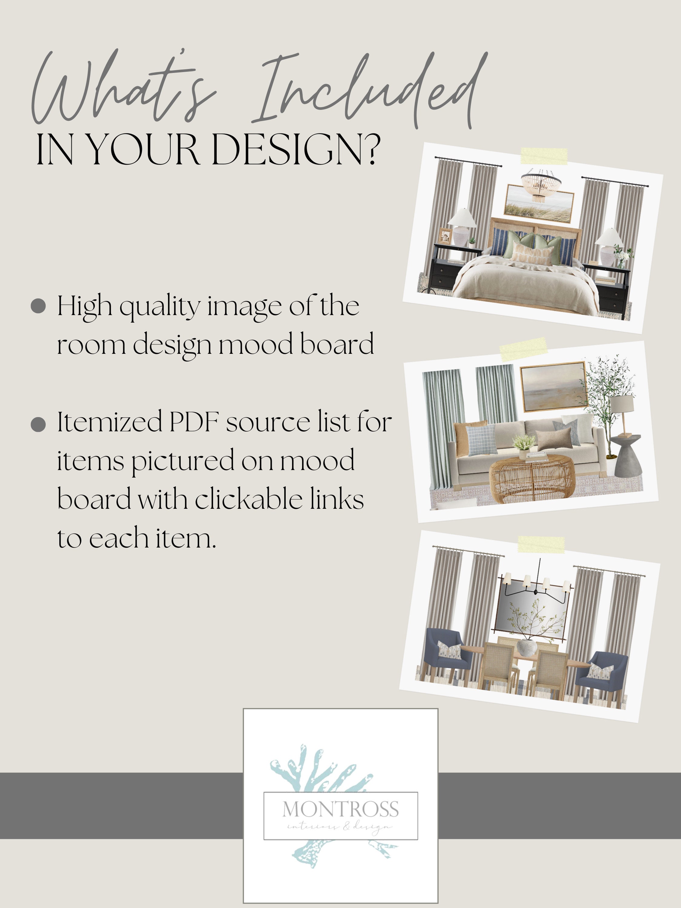 Transitional Coastal Living Room | Living Room Design Package | E-design | Living Room Mood ...