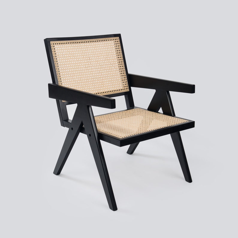UK Pierre Jeanneret Style Easy/ Lounge Rattan Chair E