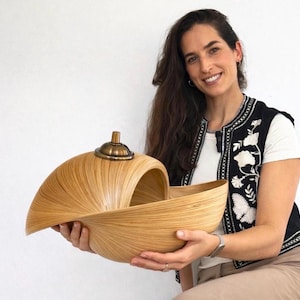Handmade Bamboo Pendant Light, Boho Wicker Ceiling Lamp, Japandi Natural Home Decor