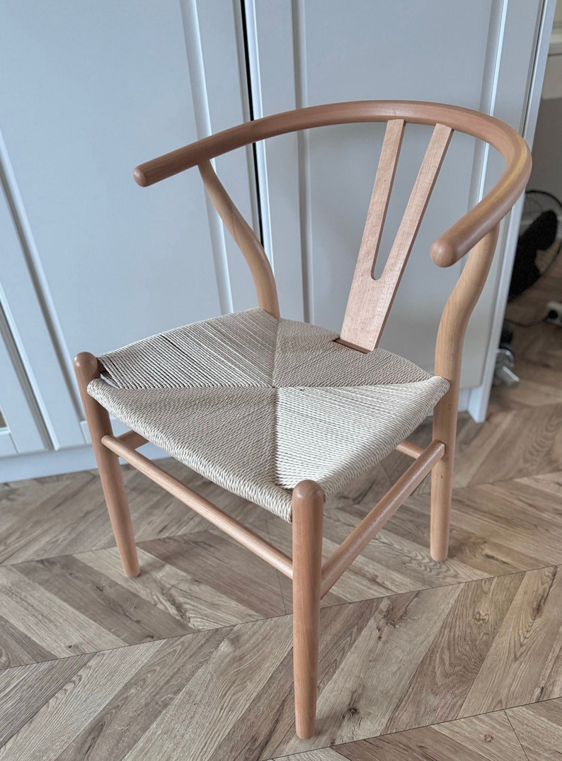 Chaises de salle à manger, chaise Wishbone, Japandi, chaises en bois, chaises de salle à manger image 7