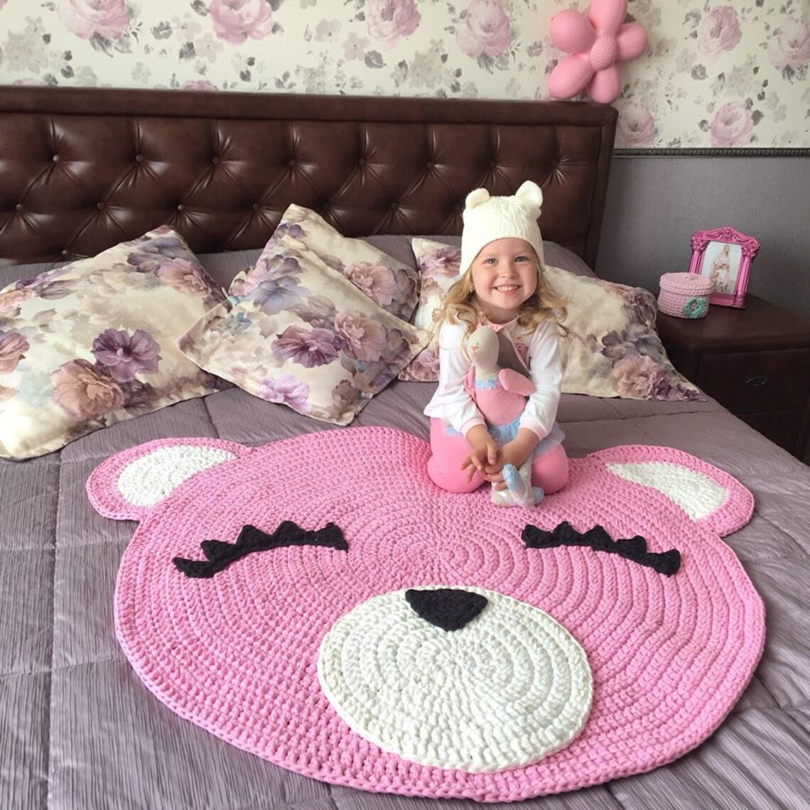 Children Rug Beige Nursery Rug Crochet Nursery Rug Round Etsy
