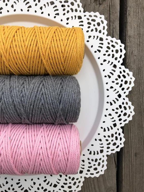 100% Cotton Macrame Cord 4mm | Natural Rope for Baskets & Wall Hangings