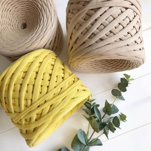 T-shirt yarn Crochet yarn Fabric knitting yarn Chunky yarn Tshirt cotton yarn Spaghetti yarn knit Home Basket Yarn for bags Textile Yarn