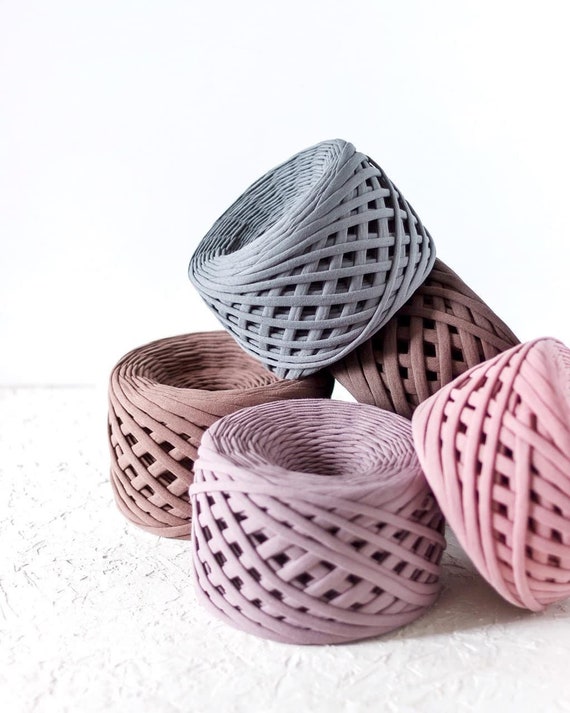 6 Rolls Set Knitting Yarn Set T-Shirt Yarn Crocheting Projects Chunky Yarn Spaghetti Yarn for Rugs Baskets Throw Blanket Crochet Pet Bed , Set A, Size