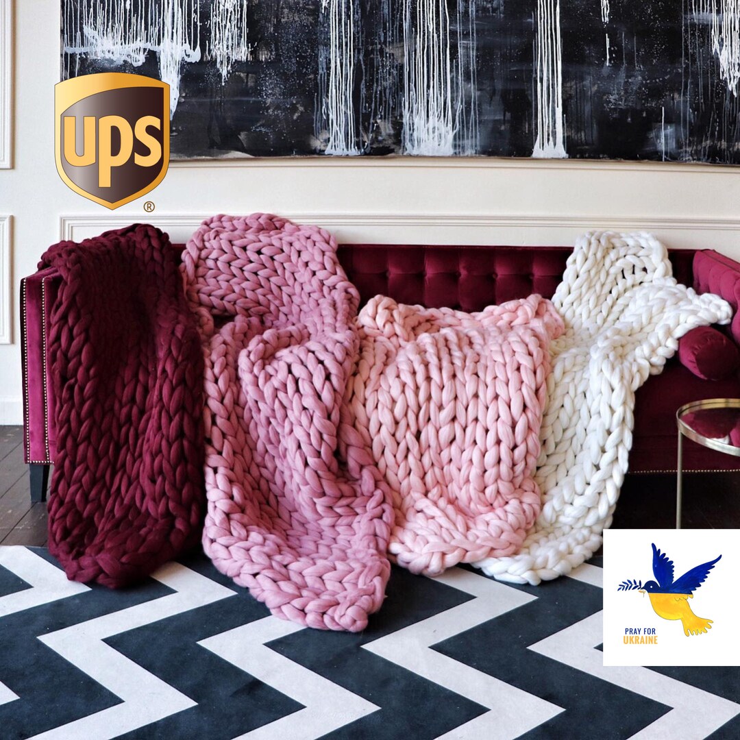 Sale Chunky Blanket, Chunky Knit Throw, Chunky Knit Blanket, Heavy Wool