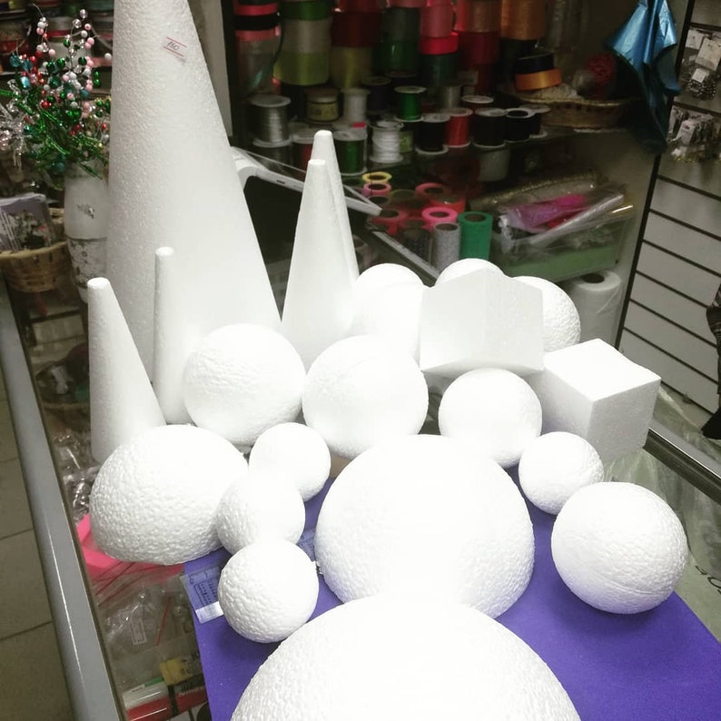 Polyfoam Craft Balls: Solid Styrofoam Half Ball for DIY Decor - Etsy