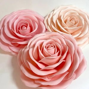 Giant handmade foam roses made from 2mm EVA foam sheet, beautiful decorative flowers for weddings, photo zones and events