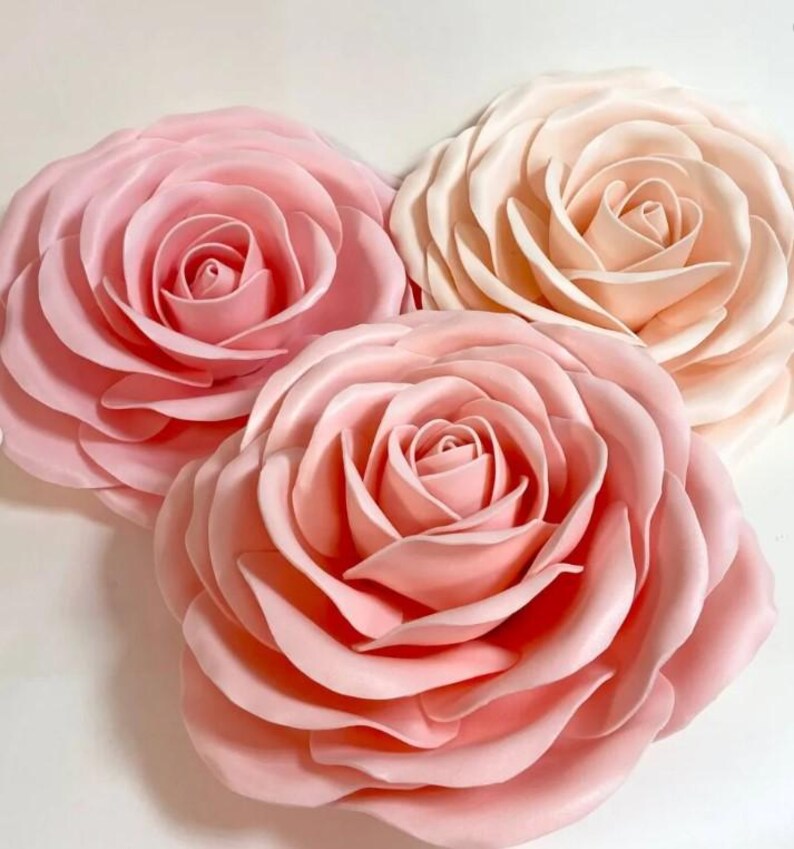 Giant handmade foam roses made from 2mm EVA foam sheet, beautiful decorative flowers for weddings, photo zones and events