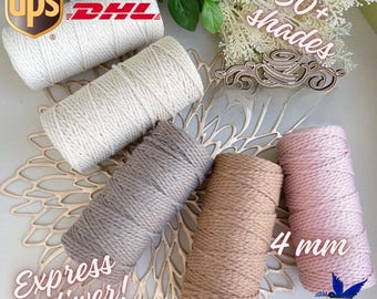 3-5 mm Macrame Schnur, Einzigen Strang Verdreht 109 Yard Recycelte Baumwolle Schnur, 100% baumwolle macrame seil, macrame string garn