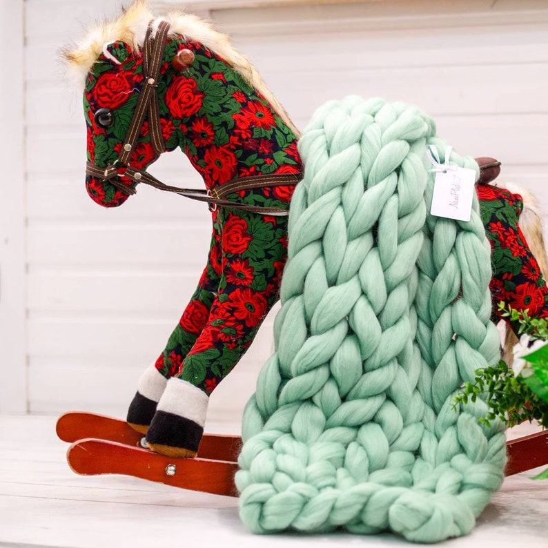 Chunky Knit Blanket Giant Knit Blanket Cozy Throw Blanket Etsy