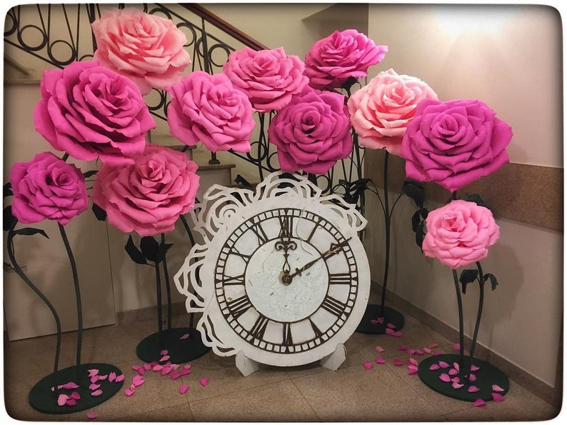 Giant Crepe Paper Flower Set: Wedding Backdrop Decor image 6