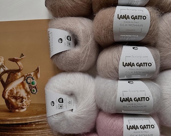 Lana Gatto Italian Silk Mohair Yarn | Fluffy Lightweight Blend, 25+ Shades