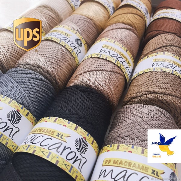 Polyester Cord 3 mm, 3 mm PP Macrame Yarn, 3 mm PP cord for knitting bag, Polypropylene macrame yarn