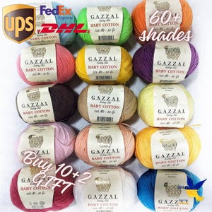 Gazzal Baby Cotton Yarn: 60 Colors, Amigurumi, Soft Acrylic Blend