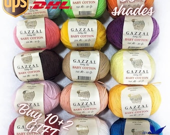 3mm 50gr 165meters Gazzal Baby Cotton Yarn - Soft Acrylic Blend for Amigurumi & Bags