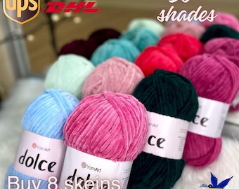 Super Bulky Chenille Yarn: Soft Velvet Dolce Yarn for Crochet