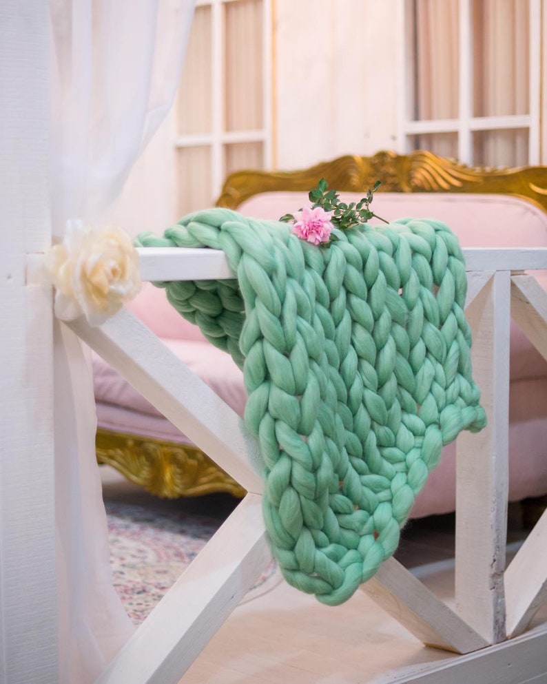 100 Large Knit Blanket Chunky Knit Blanket Big Knit Etsy