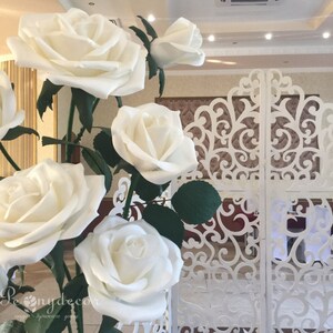 Large paper flowers for wedding. Giant paper flowers for wedding decoration. Bridal shower. Decoration for wedding party. Wall decoration image 2