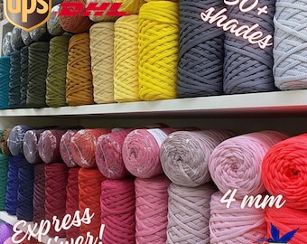 3-6 mm Macrame Cord, Single Strand Twisted 130Yard Recycled Cotton Cord, 100% cotton macrame rope, macrame string cotton yarn, macrame yarn,