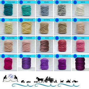 CHUNKY YARN, chunky wool, Merino wool, Arm knitting, Giant yarn, Yarn, Roving , Wool, knitting, Chunky knits, Big Yarn, 21 microns image 9