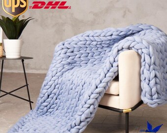 Chunky Knit Decke, Wählen Sie Größe, Reine Merino Decke, Riesen Strickdecke, Riesige Stich Größe, Chunky knit Decke, Chunky knit werfen