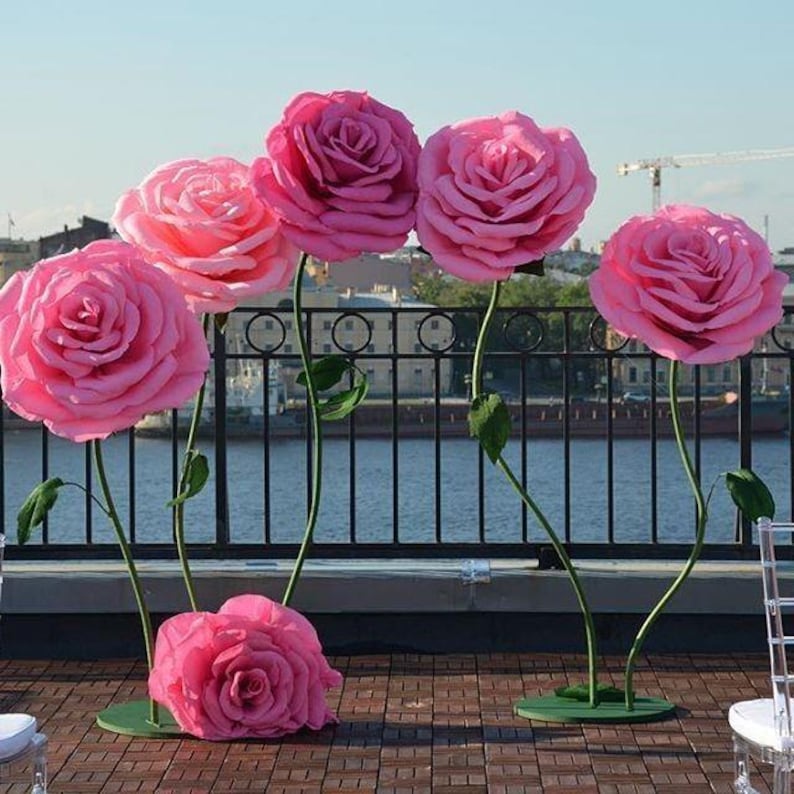 Giant Crepe Paper Flower Set: Wedding Backdrop Decor image 1