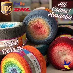 Garnblomster-kager, batic garn, kage garn, garn dress, kvalitet garn, gradient bomuld, garn s, 250 gram, 1000 mt, 8,82 oz, 1093 yards