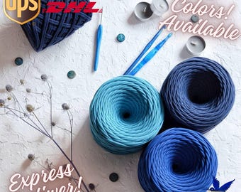 Tshirt Crochet Yarn 100% Cotton - Trapillo Yarn for Bags, Baskets, Rugs, 109 Yards