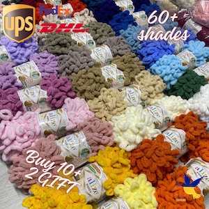 Alize Puffy Chenille Yarn: Finger Knitting Loop Wool, 100g