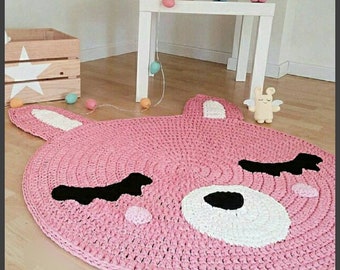 Children rug Beige nursery rug Crochet nursery rug Round crochet rug Knitted rug Chunky knit rug Christmas gift her Xmas presents for mom