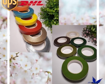 May include: An assortment of floral tapes in various colors, including orange, blue, yellow, red, tan, and silver. Additional rolls of green, brown, and white floral tape are also visible. The image includes the UPS, FedEx, and DHL logos.