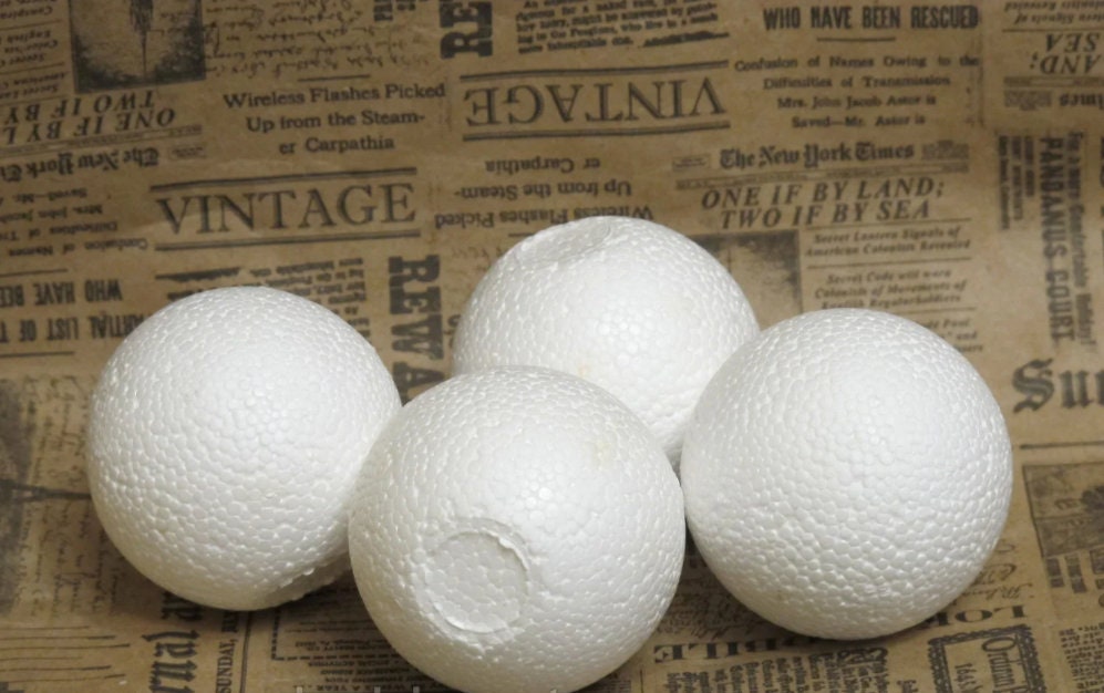 GCP Products 6Pcs 6 Inch White Foam Balls, Polystyrene Styrofoam