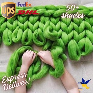 Filati lana merino SCONTI! lana merino roving for arm Knit, filato grosso. Maglia gigante. Filato ingombrante. Filato lavorato maglia lana