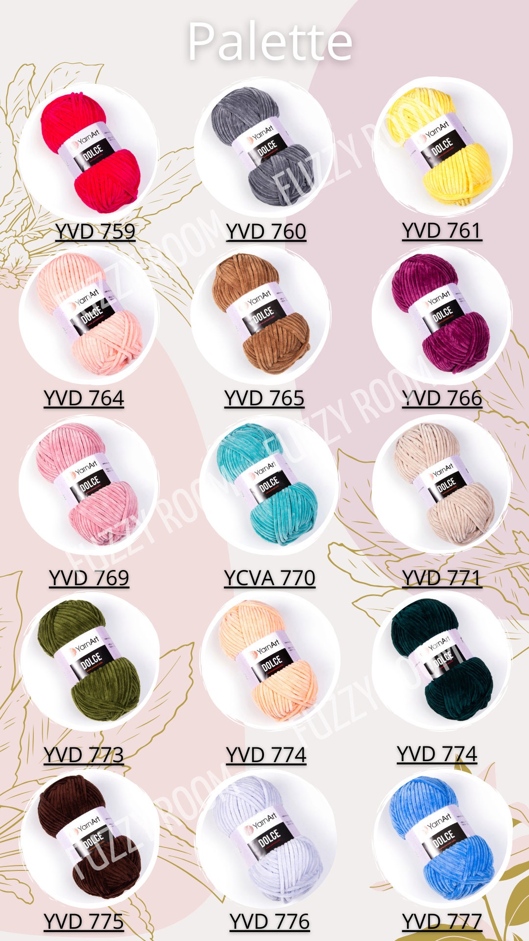 Yarnart Dolce Velvet Yarn: Plush Micropolyester for Knitting - Etsy