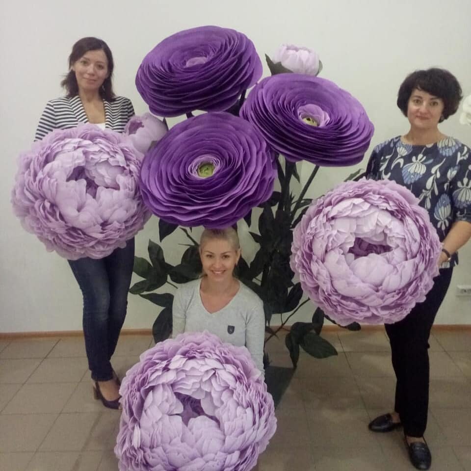 Flor papel gigante com haste enorme peônia papel adereço - Etsy España