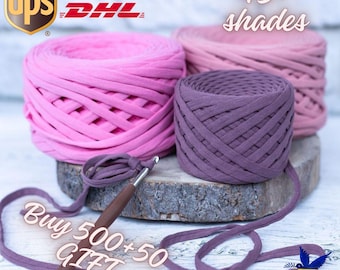 Cotton T-Shirt Yarn – 100m, 7-9mm, DIY Crochet Macrame Knitting