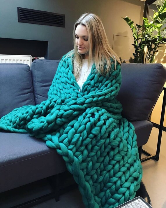 Woven Blanket Big Knit Blanket Large Knit Blanket Knit Etsy