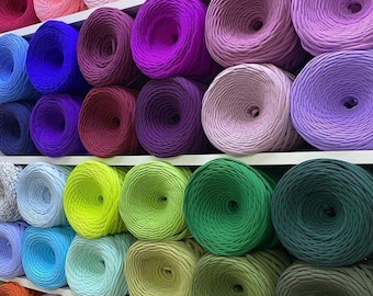 100% Cotton T-Shirt Yarn Chunky | Eco Jersey Ribbon Yarn 250m