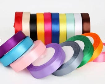 5/8 inch Single Face Satin Ribbon | 100% Polyester | Choose Color & Yards | Gift Wrapping Bows Wedding Craft