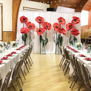 Giant Red Poppy Flower 24 inch – Handmade Crepe Paper, Wedding & Party Decoration image 7