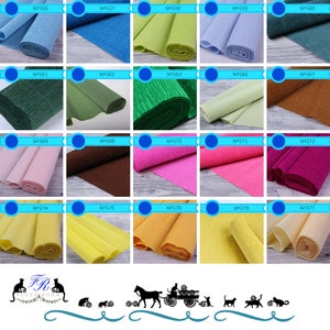 Pu&ograve; includere: Assortimento di 20 rotoli di carta crespa in vari colori, tra cui azzurro, verde, rosa, marrone, giallo e arancio. Ogni rotolo &egrave; etichettato con un numero.