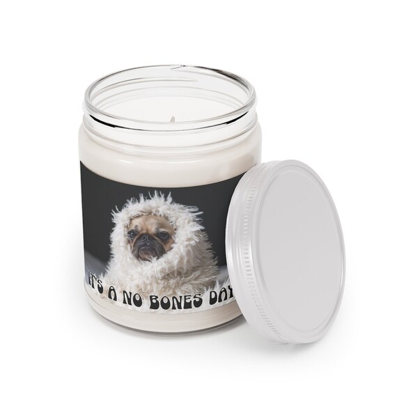No Bones Day Candle Noodle the Pug Aromatherapy 9oz Soy - Etsy No Bones Day Candle Noodle the Pug Aromatherapy 9oz Soy - Etsy