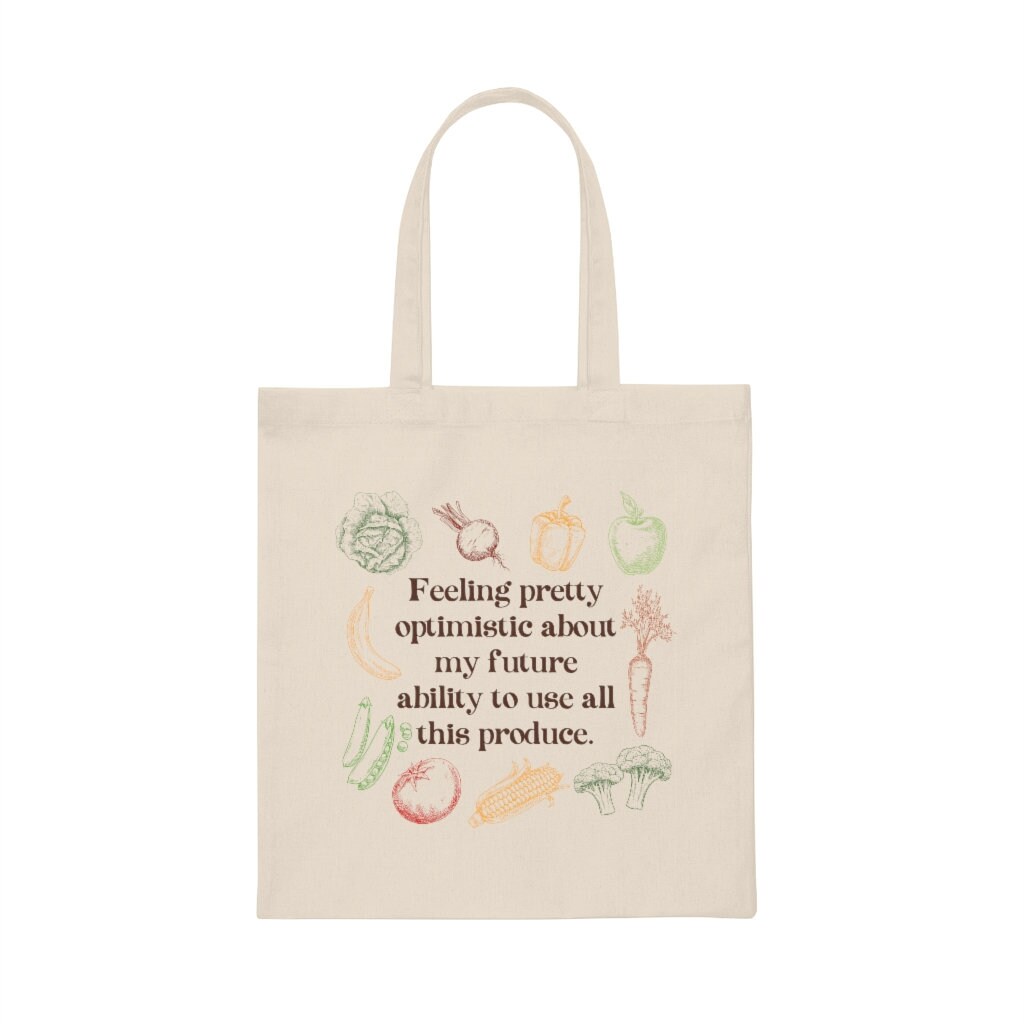 Optimistic Produce Bag Cotton Tote Cloth Grocery Bag - Etsy